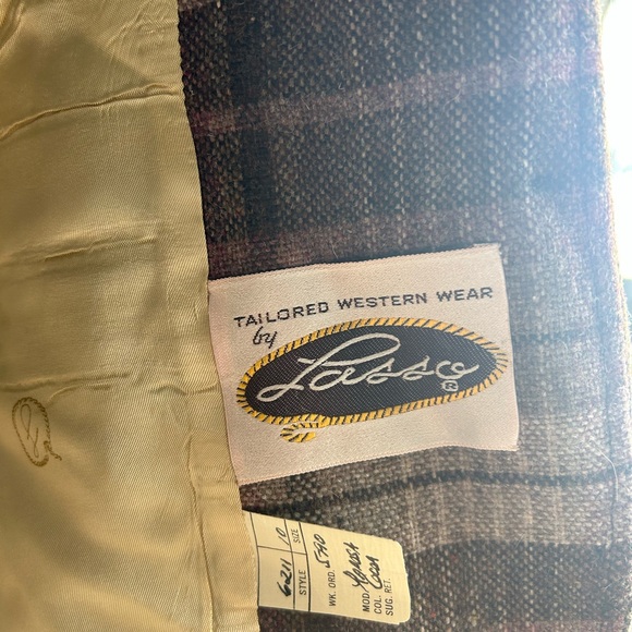 Authentic Western Wear wool jacket with leather patch sleeves - Picture 4 of 8